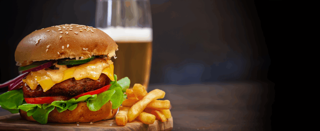CERVEJA E HAMBURGUER